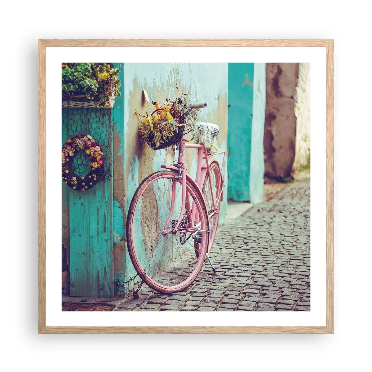 Pôster com moldura de carvalho claro - Volto logo - 60x60 cm