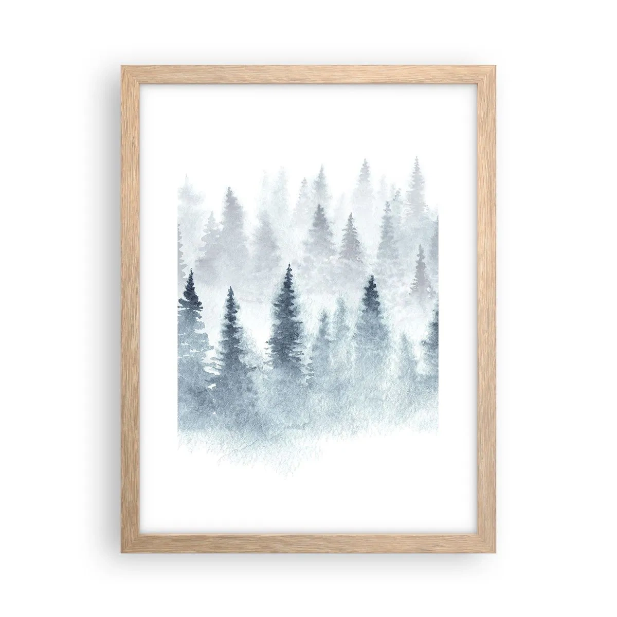 Pôster com moldura de carvalho claro - Envolto no nevoeiro - 30x40 cm