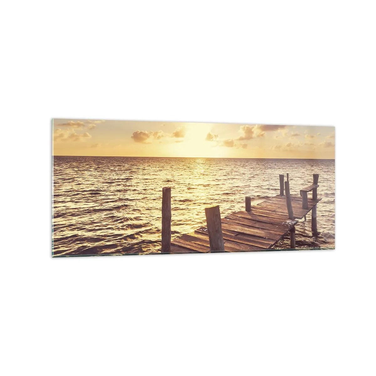 Quadro em vidro - A terra dourada da gentileza - 120x50 cm