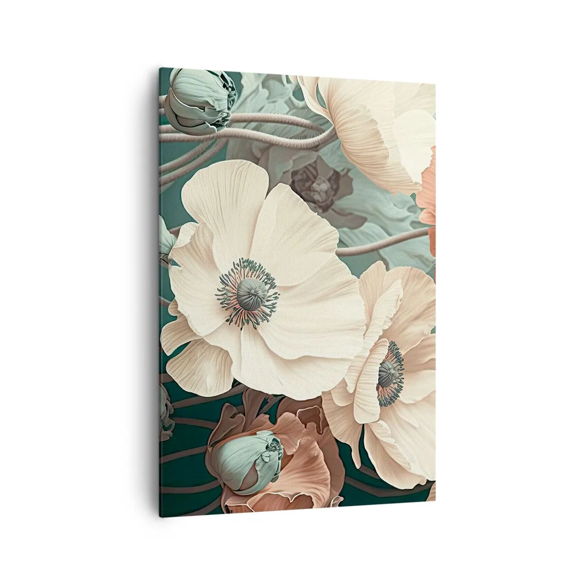 Quadro em tela - O sussurro das papoulas - 70x100 cm