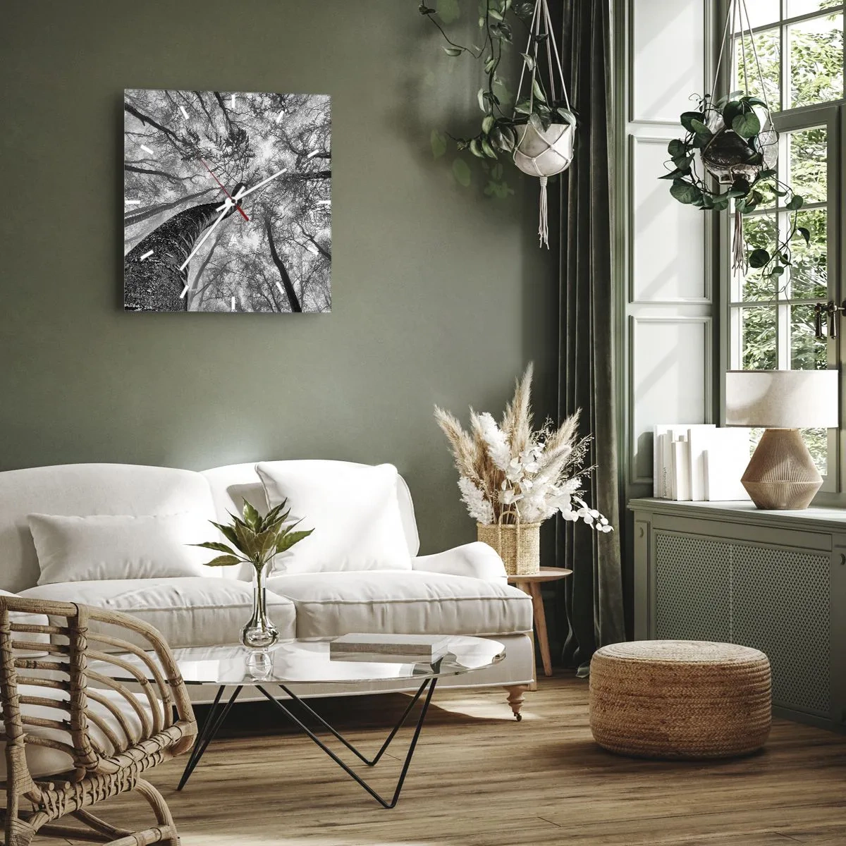 Relógio de parede - Relógio em vidro - Corrida até a luz - 40x40 cm