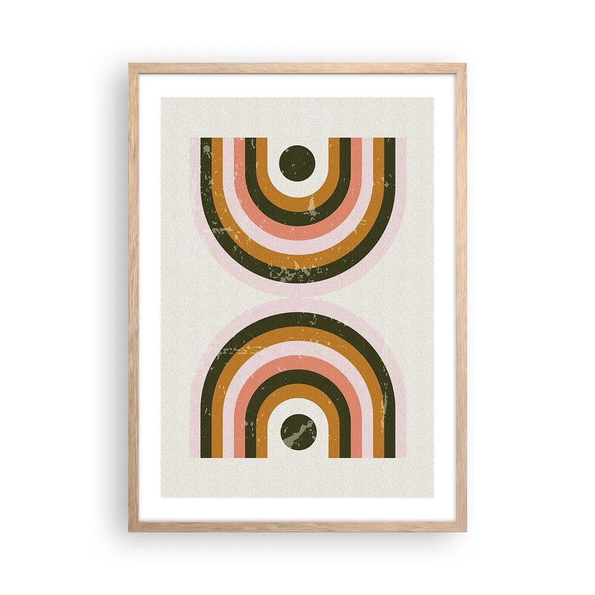 Pôster com moldura de carvalho claro - Abstração gêmea - 50x70 cm