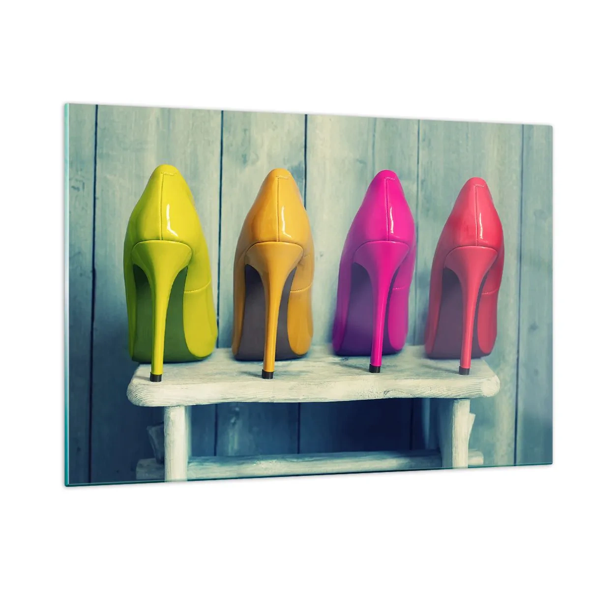 Quadro em vidro - Um passeio no arco-íris - 120x80 cm