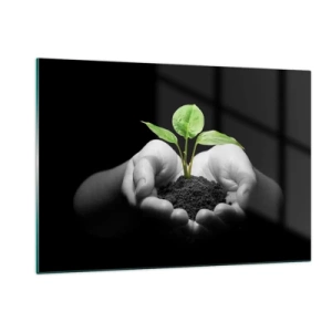 Quadro em vidro - Eu amo a natureza, eu a protejo - 120x80 cm
