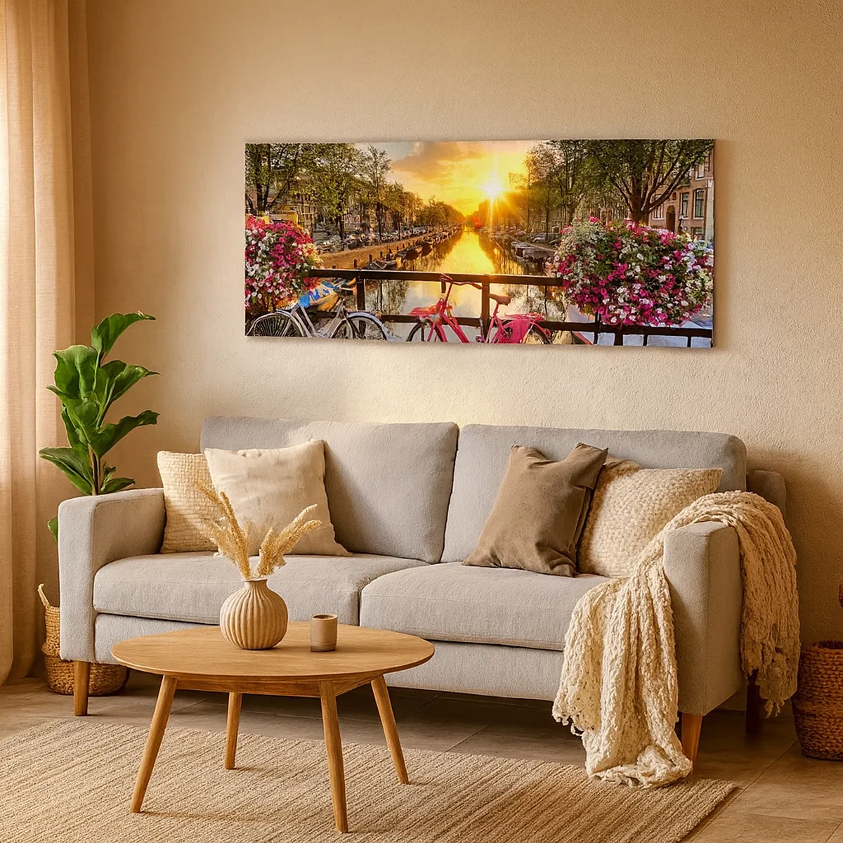 Quadro em tela - Manhã de primavera em Amsterdã - 30x30 cm