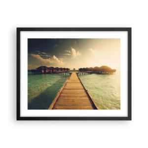 Pôster com moldura preta - Um convite caloroso - 50x40 cm