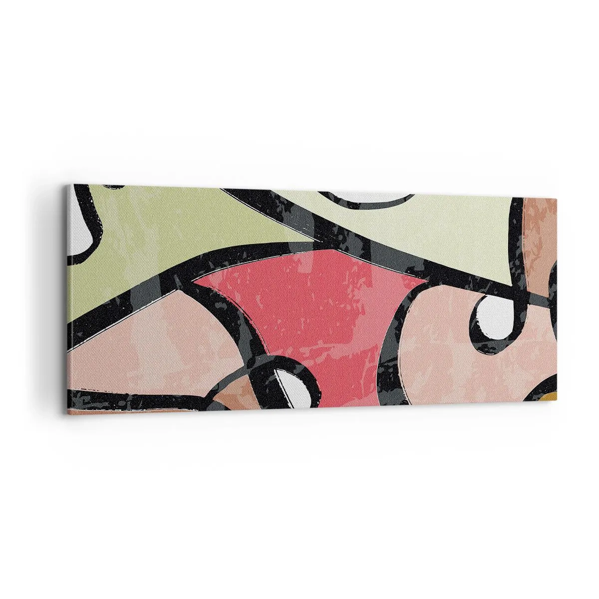 Quadro em tela - Piruetas entre cores - 100x40 cm