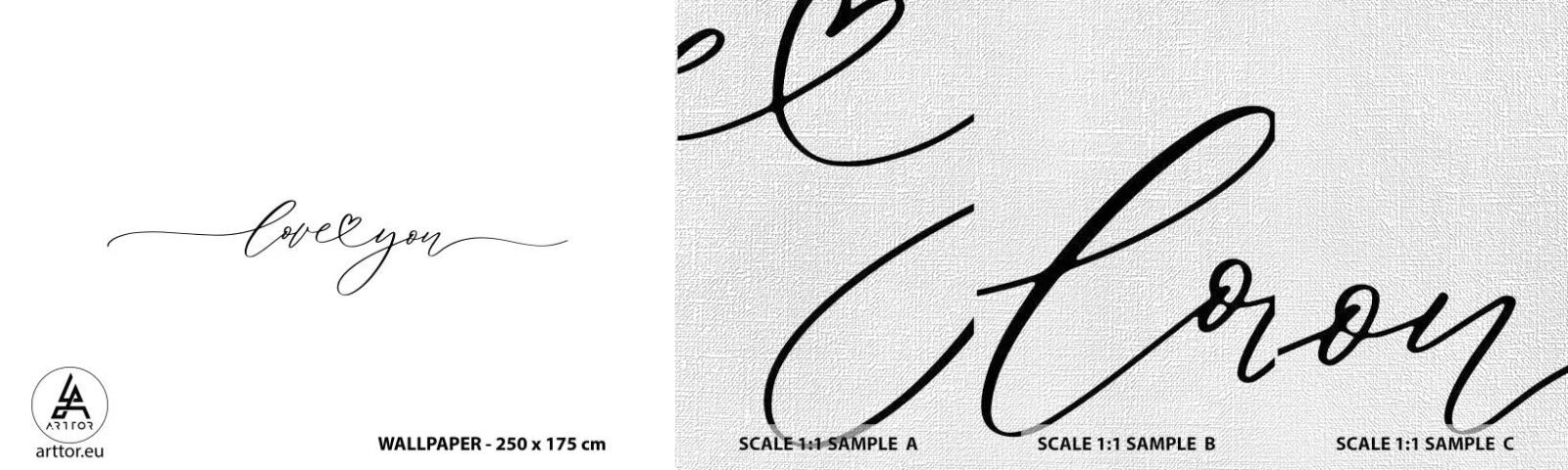 Amostra de papel de parede Premium Canvas - Preto e branco - Tipografia, Afirmação, Máxima - 100x30 cm