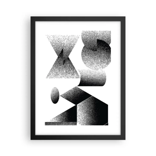 Pôster com moldura preta - Ângulos e ovais - 30x40 cm