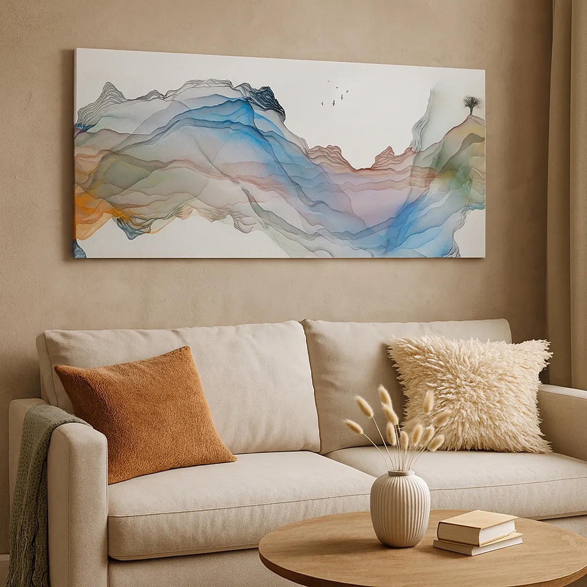 Quadro em tela - Em direção às montanhas de cristal - 30x30 cm