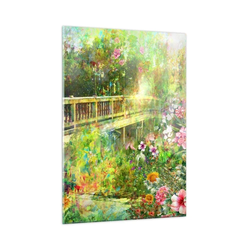 Quadro em vidro - A ponte dos suspiros da primavera - 50x70 cm