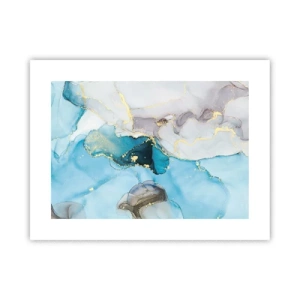 Pôster - Estudo do encontro do cinza e turquesa - 40x30 cm