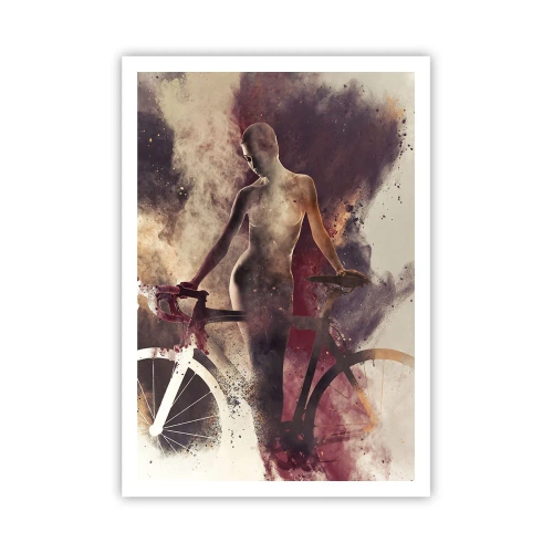 Pôster - Uma alma de bicicleta em formas de mármore - 70x100 cm