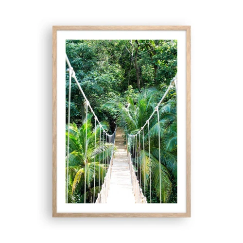 Pôster com moldura de carvalho claro - Bem-vindo à selva! - 50x70 cm