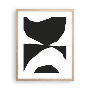 Pôster com moldura de carvalho claro - Positivo negativo - 40x50 cm