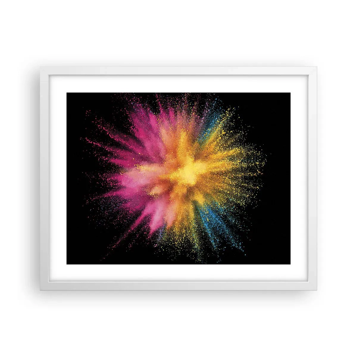 Pôster em moldura branca - O nascimento das cores  - 50x40 cm