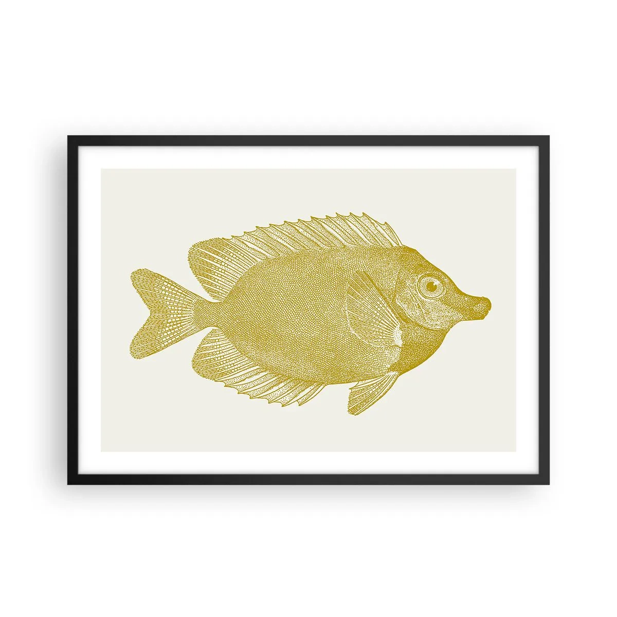 Pôster com moldura preta - Peixe e pronto - 70x50 cm