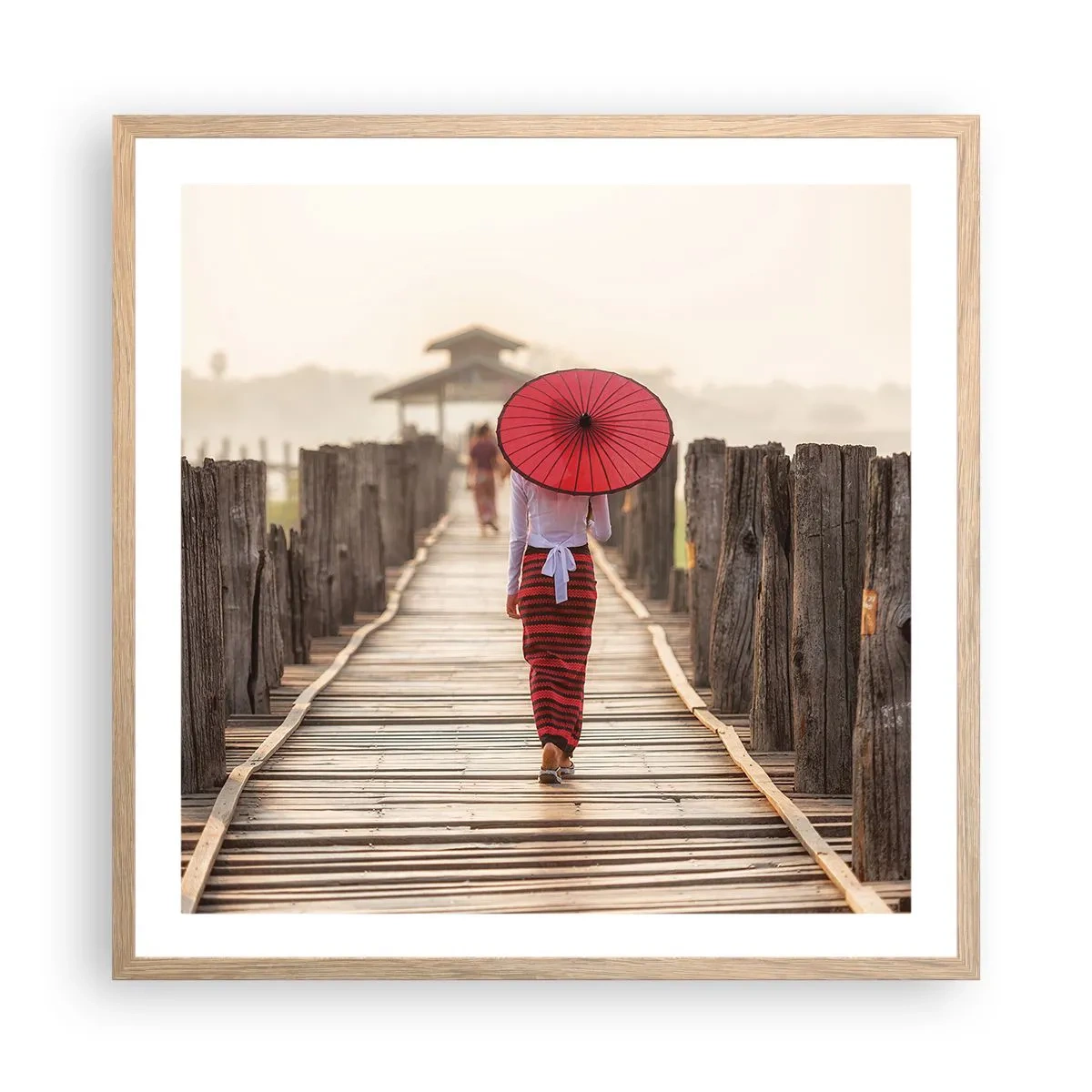 Pôster com moldura de carvalho claro - Na ponte velha - 60x60 cm