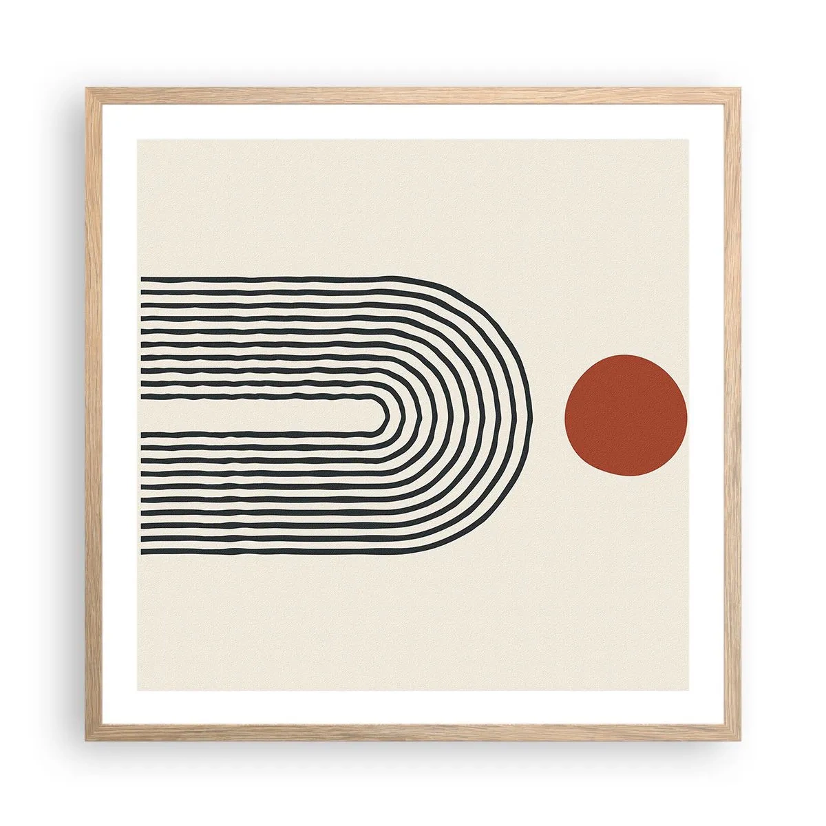 Pôster com moldura de carvalho claro - Magnetismo de formas e cores - 60x60 cm