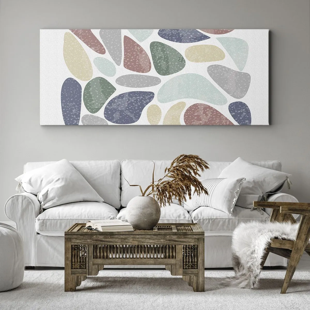 Quadro em tela - Um mosaico de cores em pó - 100x40 cm