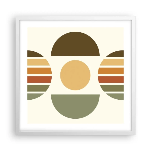 Pôster em moldura branca - Em tons terrosos - 50x50 cm