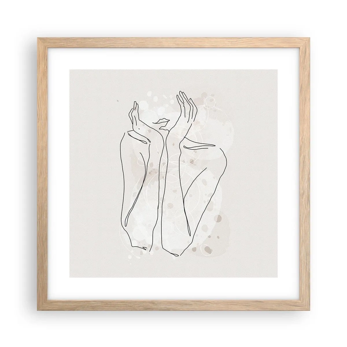Pôster com moldura de carvalho claro - Momento de sonho - 40x40 cm