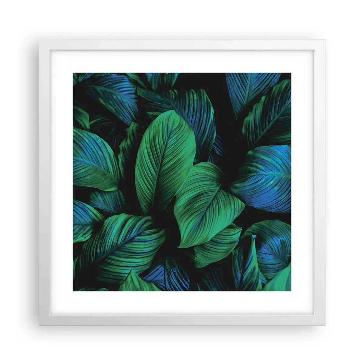 Pôster em moldura branca - Na multidão verde - 40x40 cm