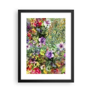 Pôster com moldura preta - Nas flores para a perdição - 30x40 cm