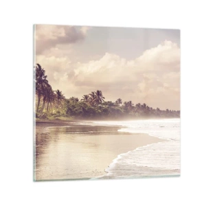 Quadro em vidro - Carícia das ondas - 70x70 cm