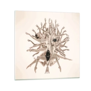 Quadro em vidro - Florescendo na dança - 30x30 cm