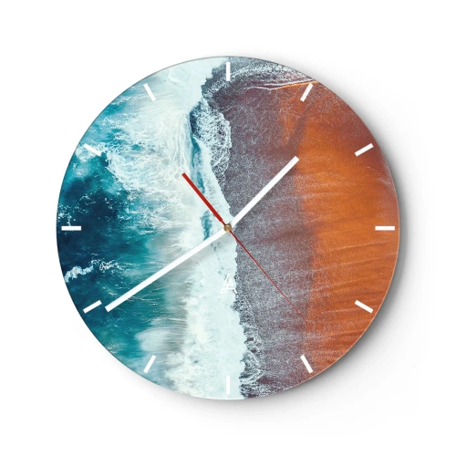 Relógio de parede - Relógio em vidro - Toque do oceano - 40x40 cm