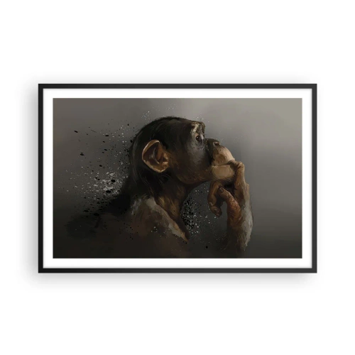 Pôster com moldura preta - Certamente um pensador - 91x61 cm