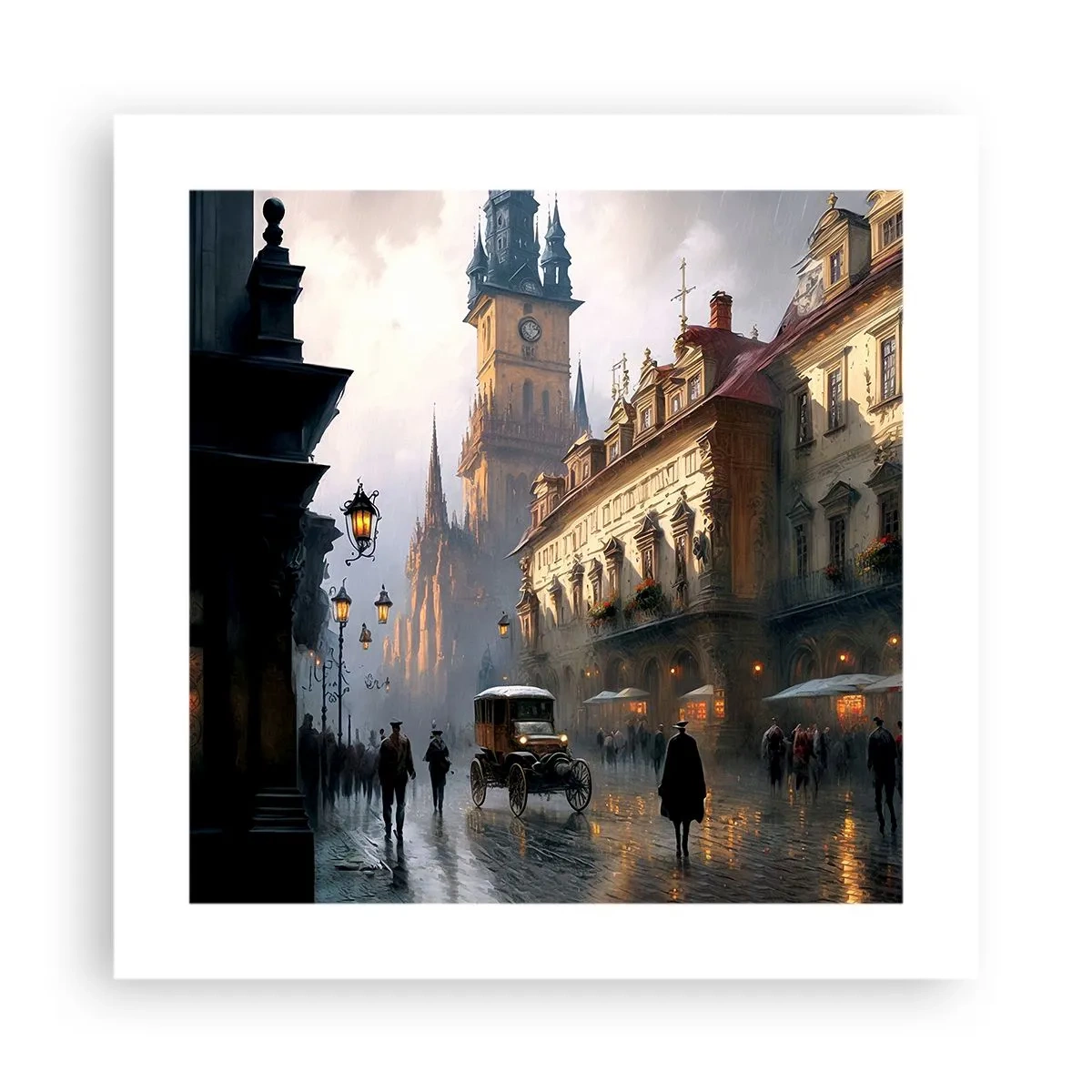 Pôster - O encanto de uma noite em Praga - 40x40 cm