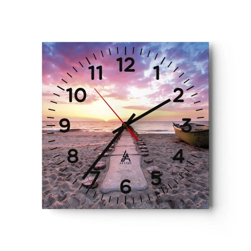 Relógio de parede - Relógio em vidro - Um momento de profunda experiência - 30x30 cm