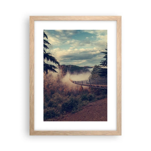 Pôster com moldura de carvalho claro - Na floresta de outono - 30x40 cm