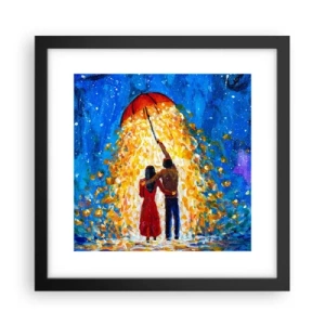 Pôster com moldura preta - A magia de uma noite chuvosa? - 30x30 cm