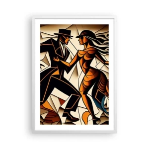 Pôster em moldura branca - Dança de paixão e paixão - 50x70 cm