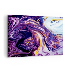 Quadro em tela - Onde o espaço se dobra em roxo - 100x70 cm