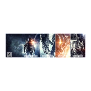 Amostra de papel de parede autocolante Deluxe Sticker - Aventura espacial - Cosmos, Astronauta, Estrelas - 100x30 cm
