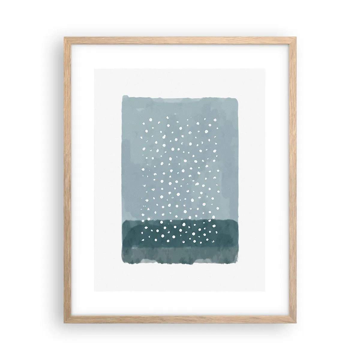 Pôster com moldura de carvalho claro - Cultivado em azul - 40x50 cm