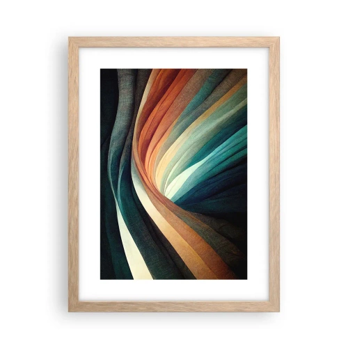 Pôster com moldura de carvalho claro - Tecido de cores - 30x40 cm