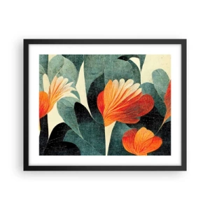 Pôster com moldura preta - O calor dos trópicos e o frescor da vegetação - 50x40 cm