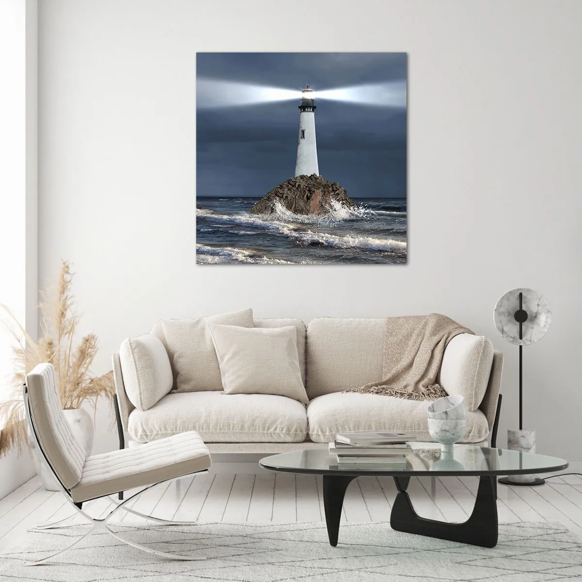 Quadro em vidro - Aqui... aqui... aqui! - 70x70 cm