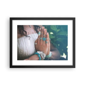 Pôster com moldura preta - Bem-vindo ao centro do ser - 40x30 cm