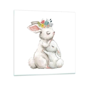 Quadro em vidro - Nada melhor do que amor de mãe - 40x40 cm