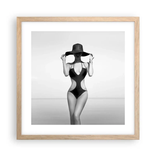 Pôster com moldura de carvalho claro - Meu nome é: Elegância - 40x40 cm