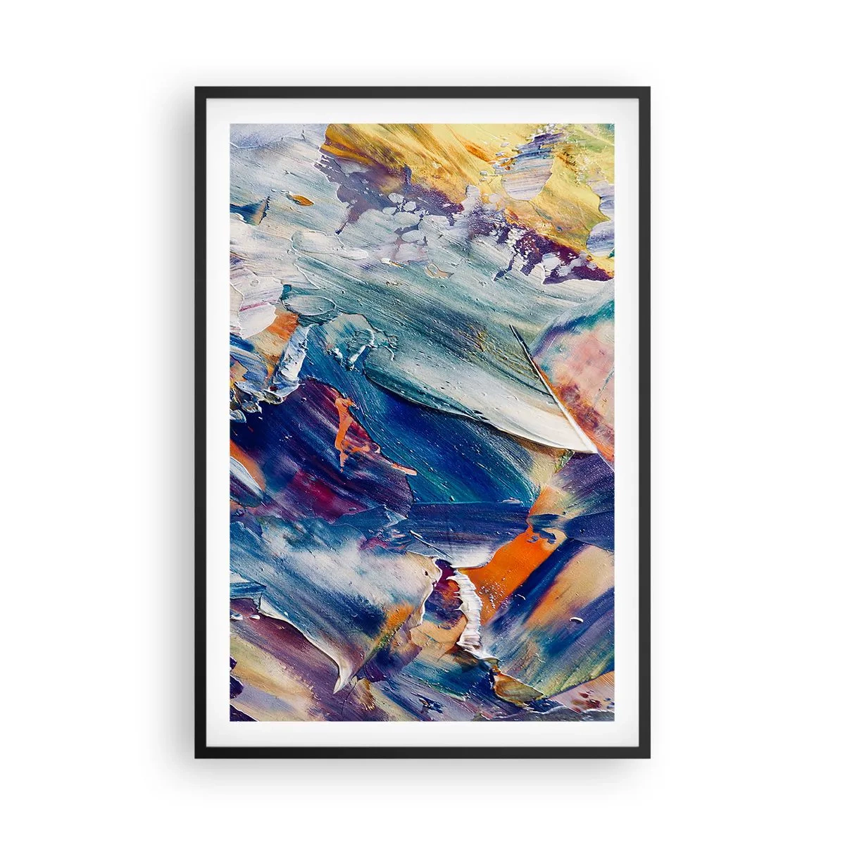 Pôster com moldura preta - Confusão de cores - 61x91 cm