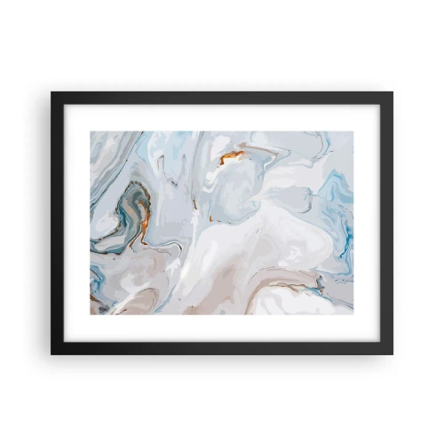 Pôster com moldura preta - Branco elevado - 40x30 cm