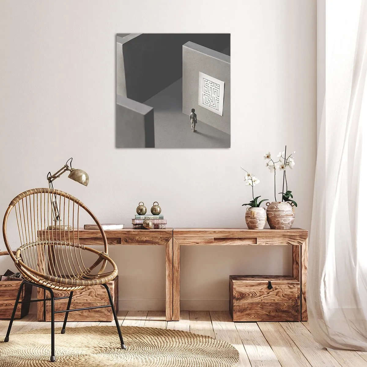 Quadro em tela - Mas onde estou? - 70x70 cm