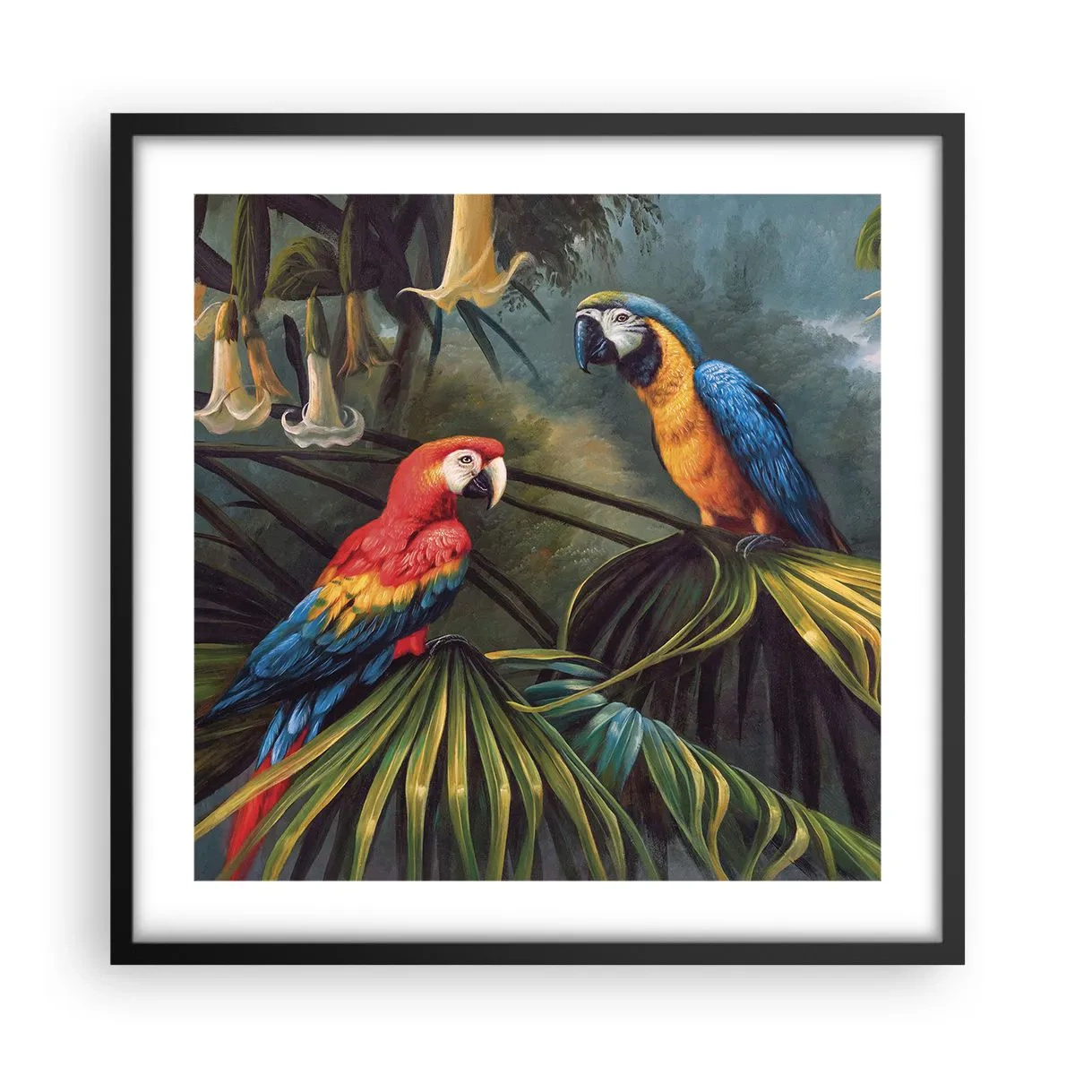 Pôster com moldura preta - Romantismo nos trópicos - 50x50 cm